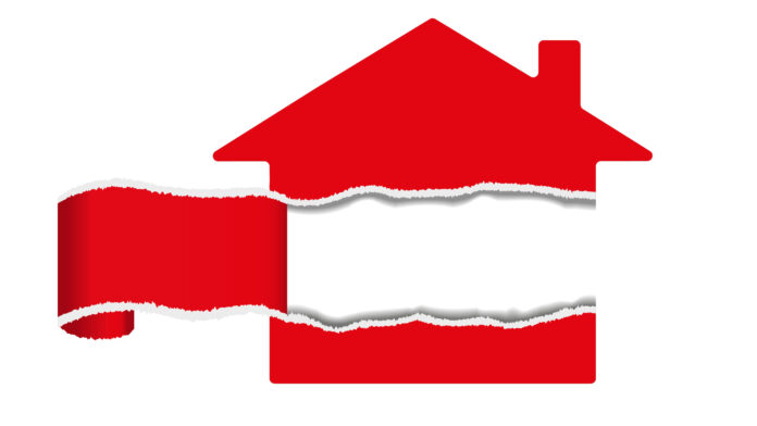 Vector,Image,Of,A,House,,A,Torn,Middle,Piece,With