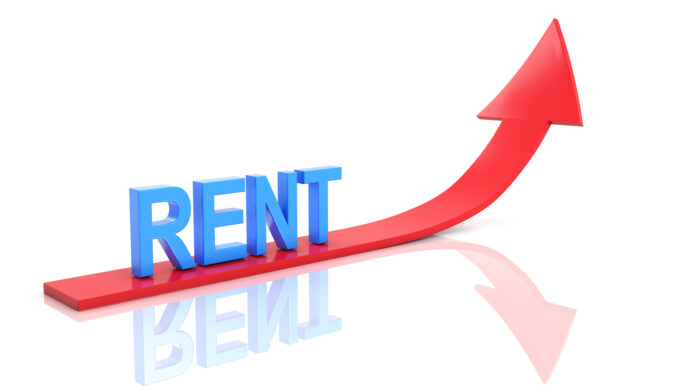 Rent,Concept,Text,With,Arrow,-,3d,Rendered,Image