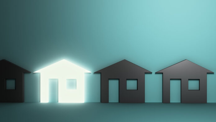 Housing,Choice,Concept,Signs,Of,Houses,Near,The,Wall,3d