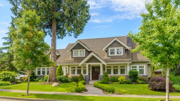 A,Perfect,Neighborhood.,Houses,In,Suburb,At,Spring,In,The