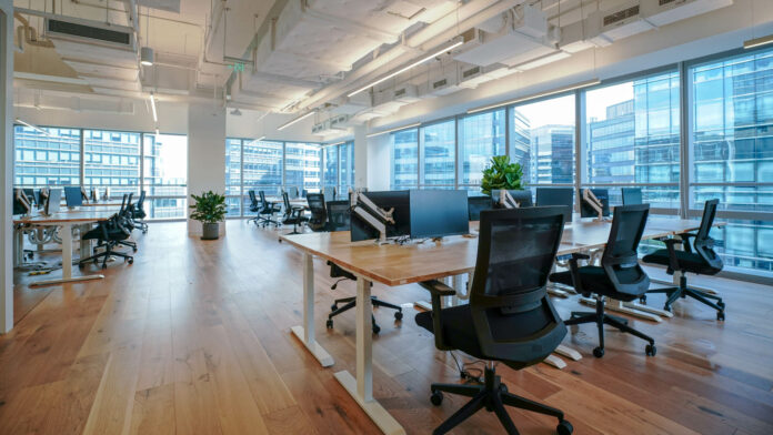 Interior,Of,Modern,Empty,Office,Building.open,Ceiling,Design.