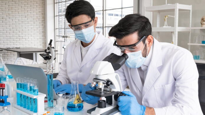 Health,Care,Researchers,Working,In,Life,Science,Laboratory.,Male,Research