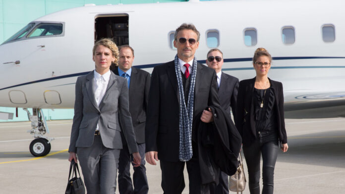Executive,Business,Team,Leaving,Corporate,Jet