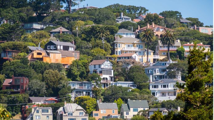 Houses,On,The,Hills,Of,Sausalito,,North,San,Francisco,Bay